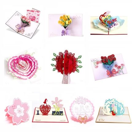 3D Pop UP Cards Flowers Birthday Anniversary Gifts Postcard Maple Cherry Tree Wedding Invitations Greeting Cards Mothers Day